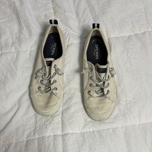 Sperry Off-White Canvas Lace-Up Shoes